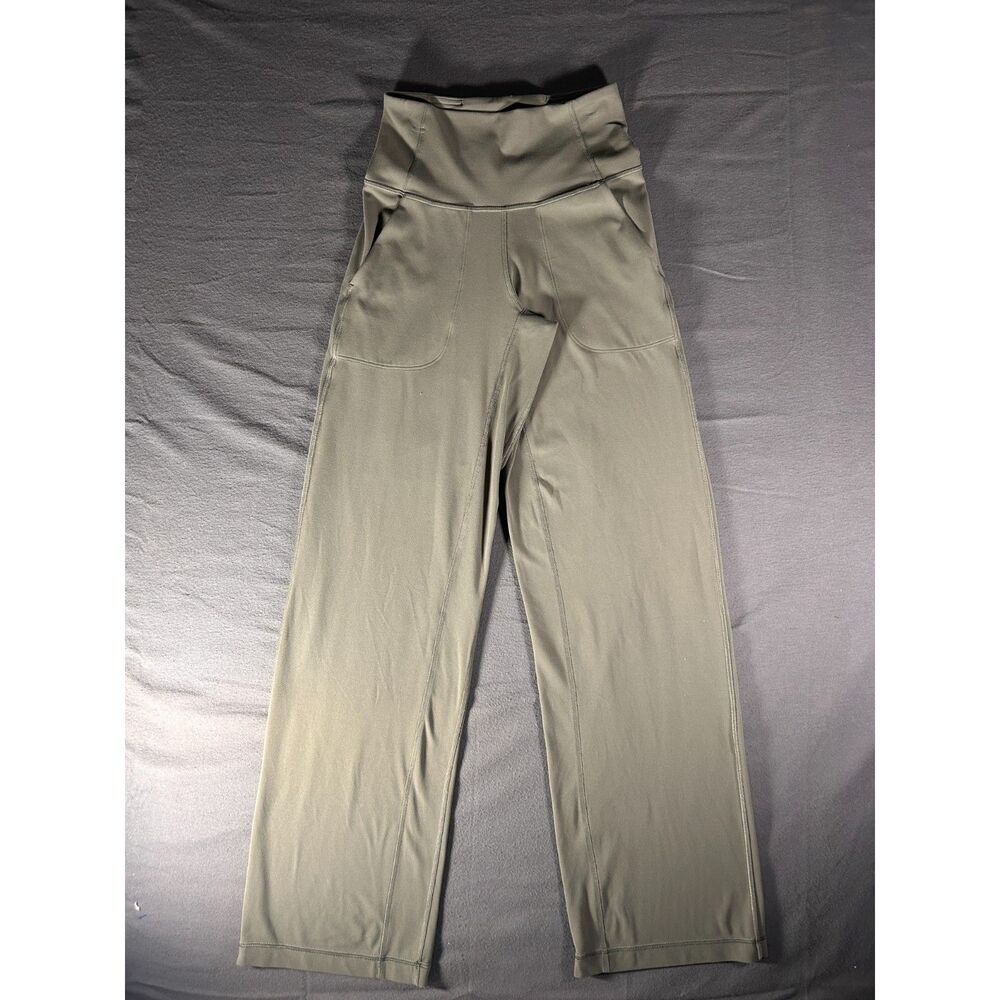 Lululemon Align Wide Leg Pants Green High Rise Clean Girl Pilates Athleisure 6